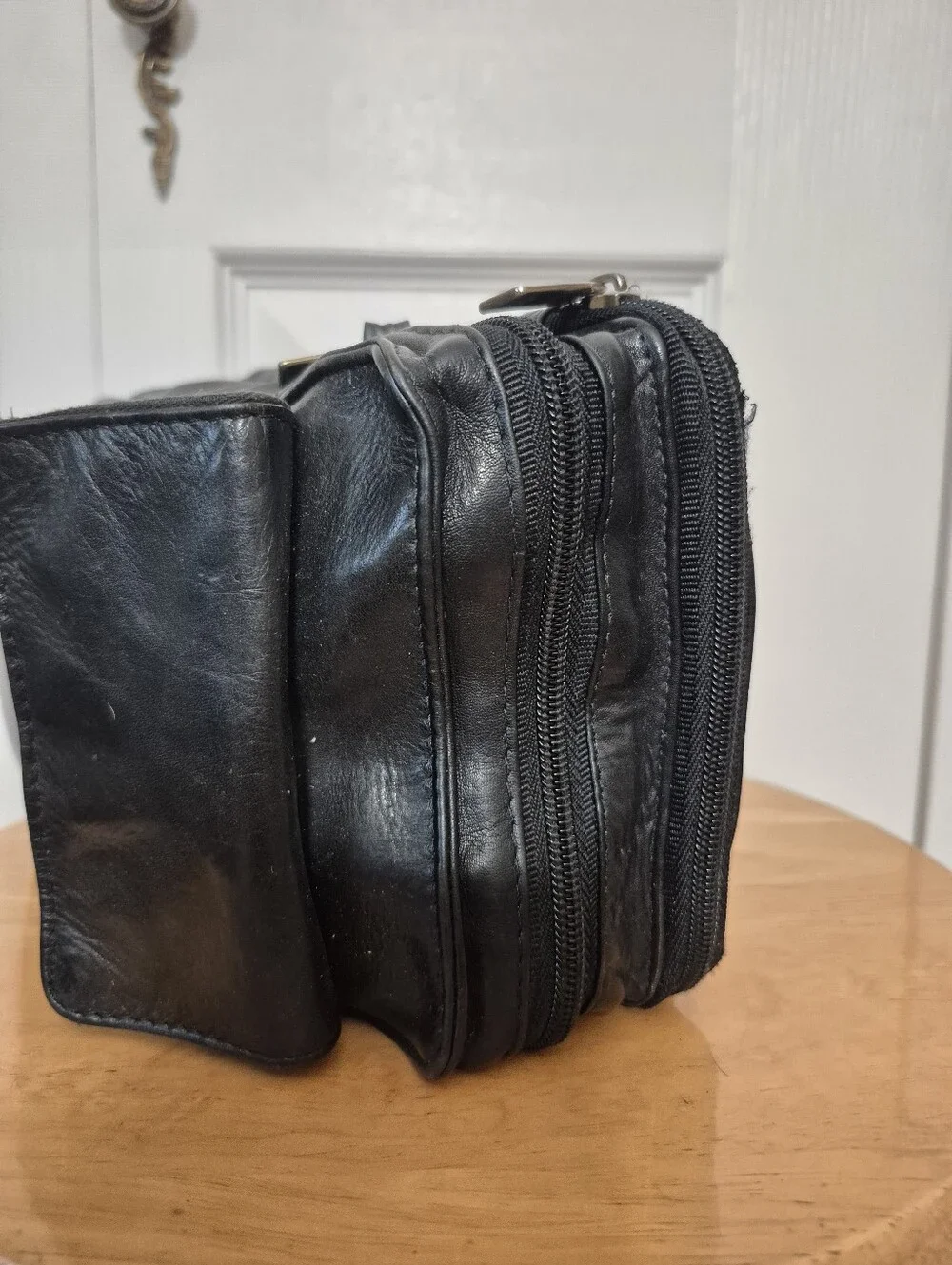 Wilsons Black Leather Organizer Bag